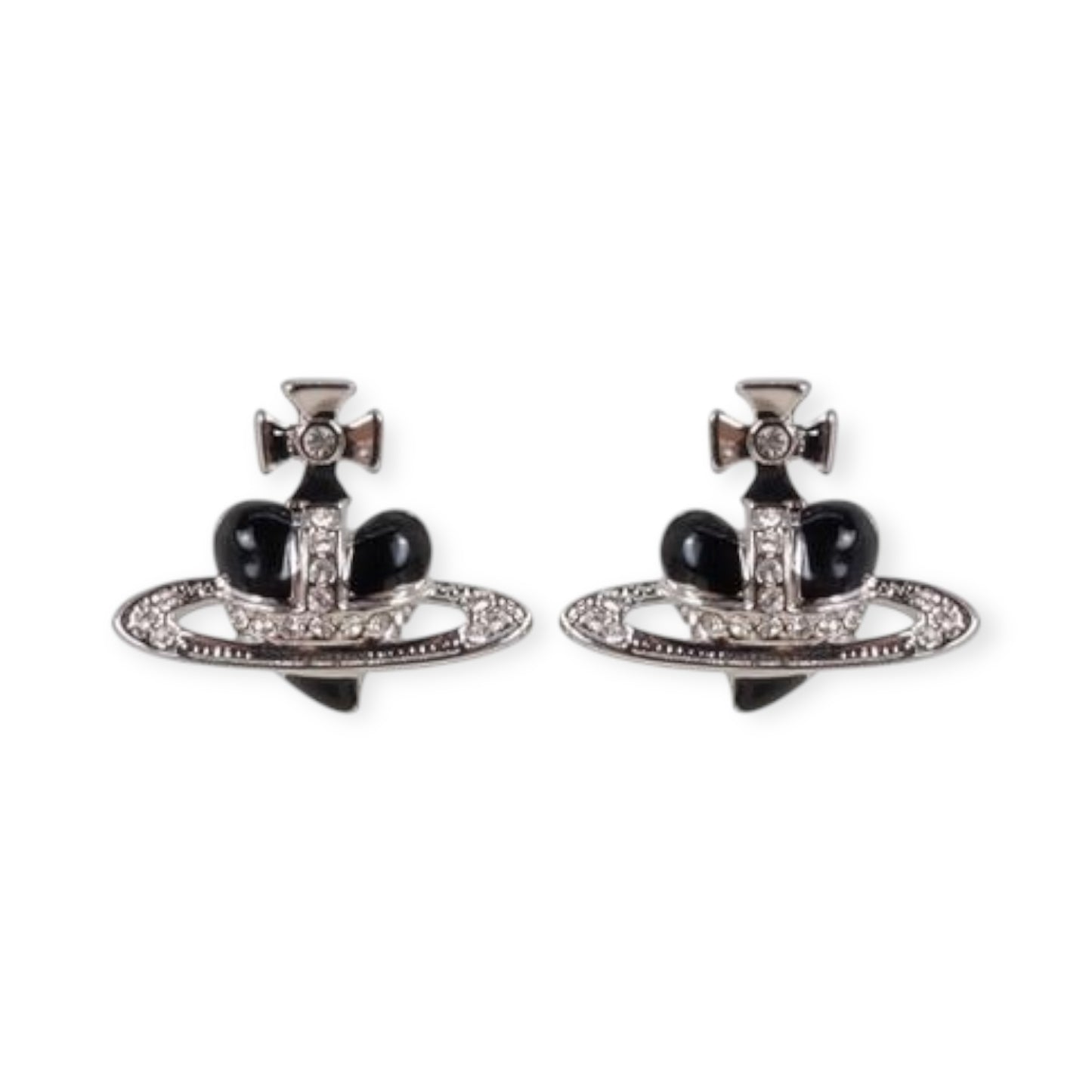 Mini Heart Orb Design Silver Earrings (5 Colors)