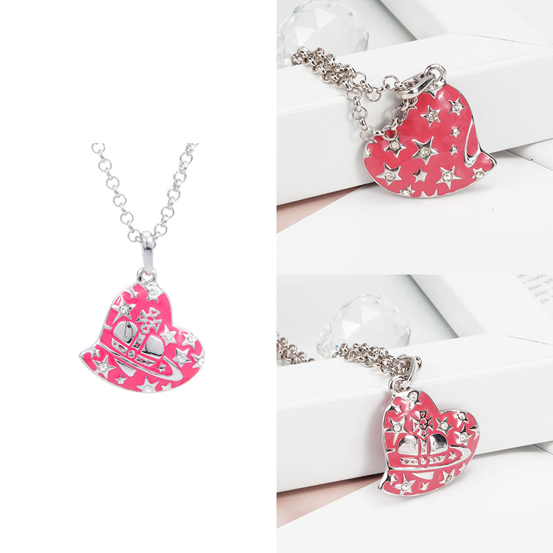 Heart Shape Asymmetrical Hanging Pendant Necklace (3 Colors)