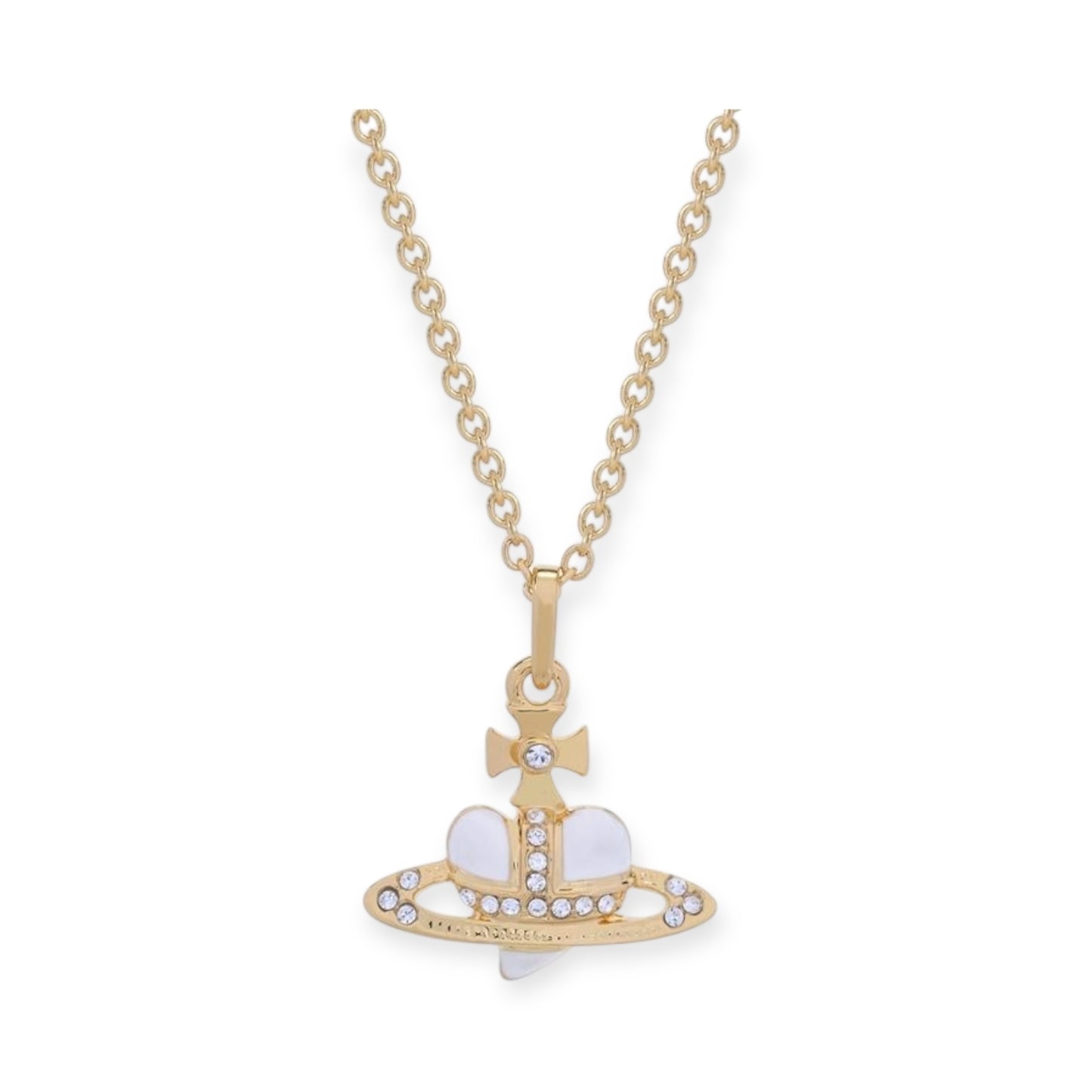 Mini Heart Orb Design Gold Chain Necklace (7 Colors)