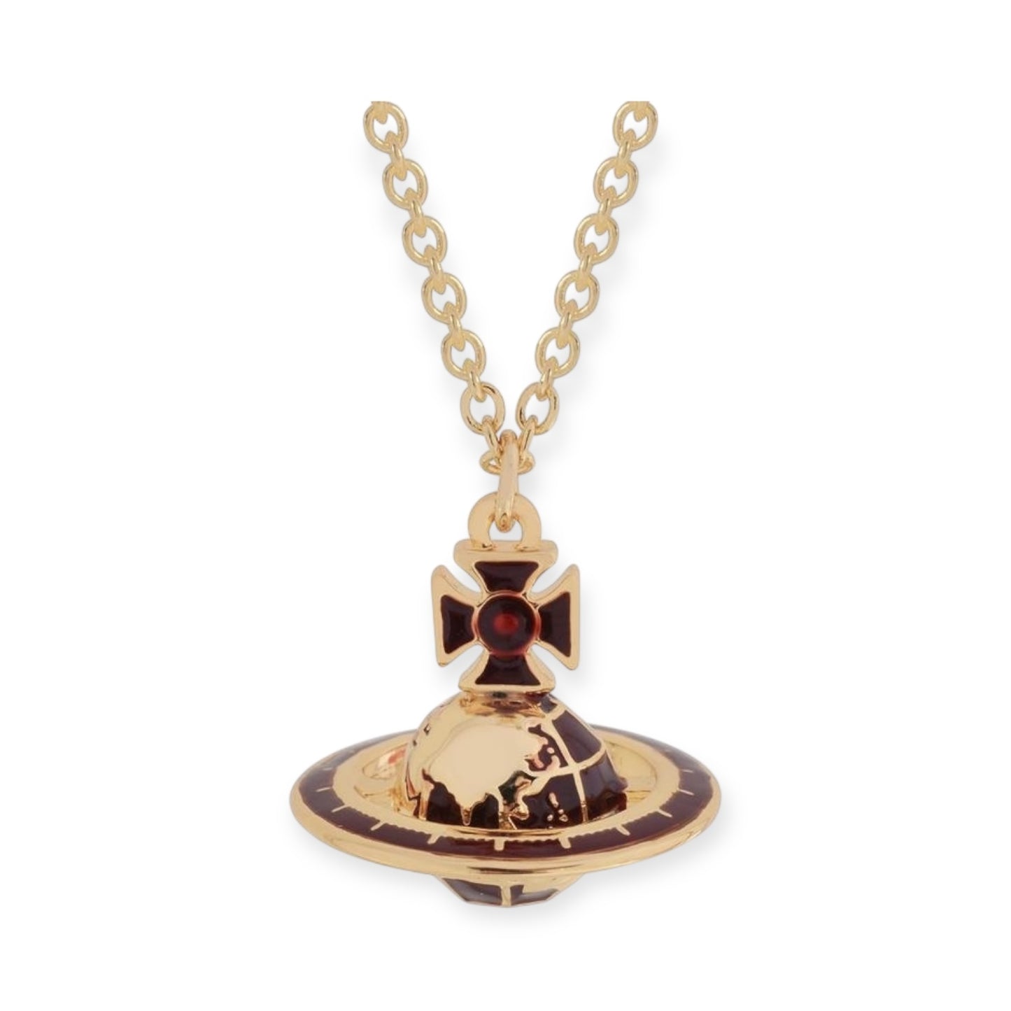 Earth Globe Abstract Design Orb Pendant Necklace (4 Colors)