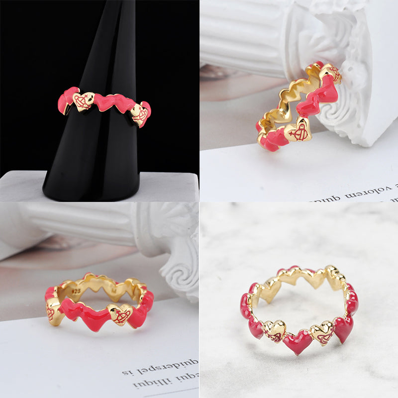 Muti Repeated Heart Ring (4 colors)