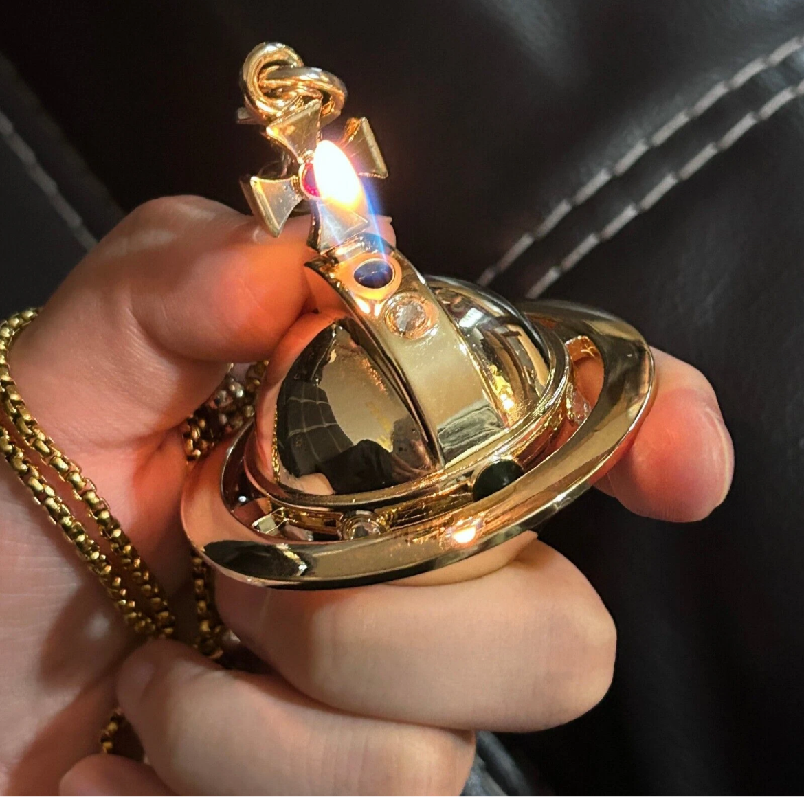 Shins Lighter Orb Necklace (Gold & Silver)