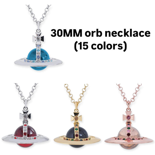 30MM Saturn Orb Pendant Necklace (15 Colors)