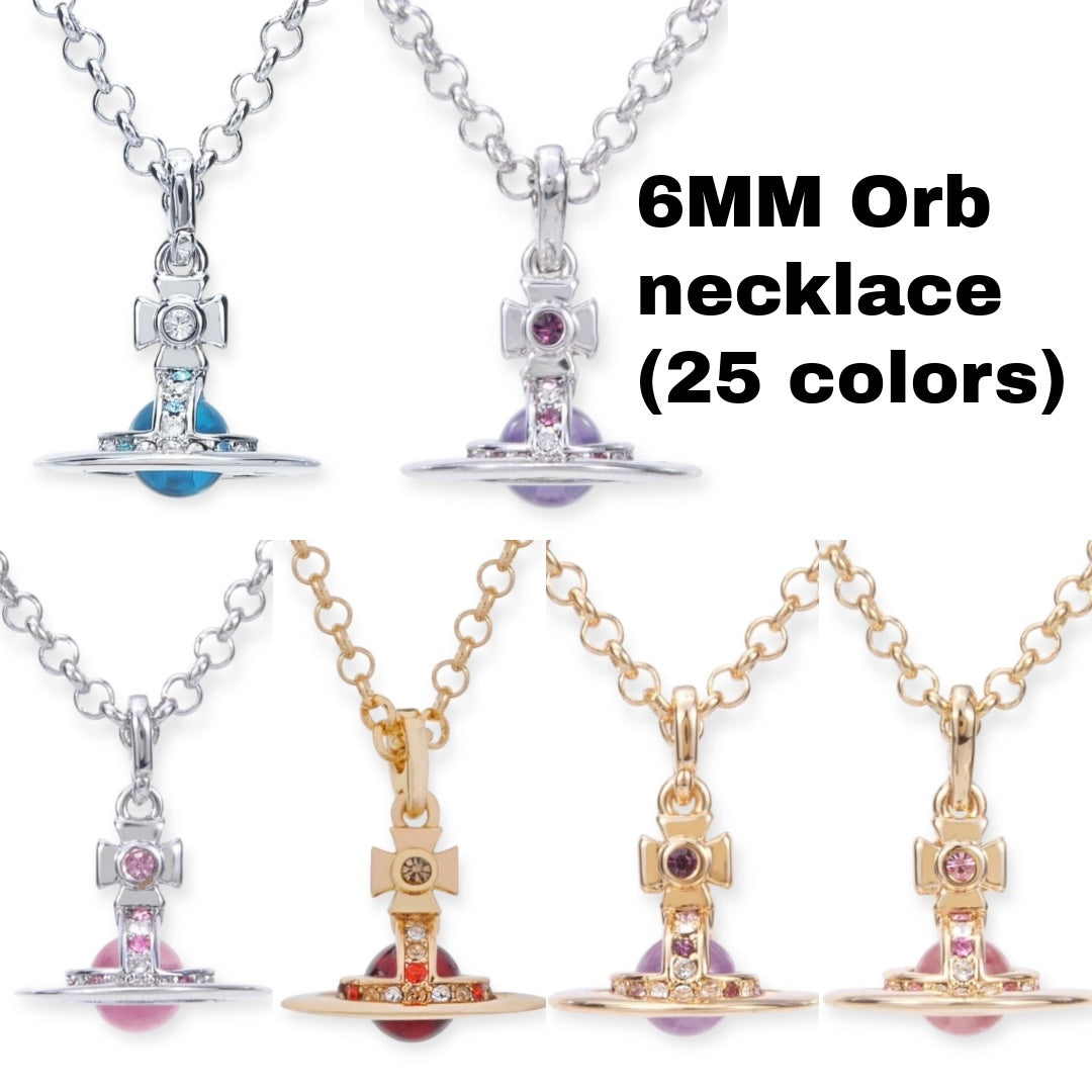 6MM Saturn Orb Pendant Necklace (25 Colors)