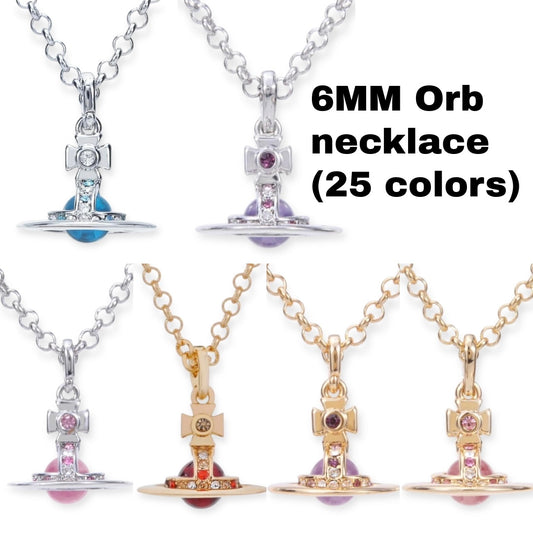 6MM Saturn Orb Pendant Necklace (25 Colors)