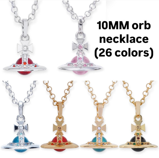 10MM Saturn Orb Pendant Necklace (26 Colors)