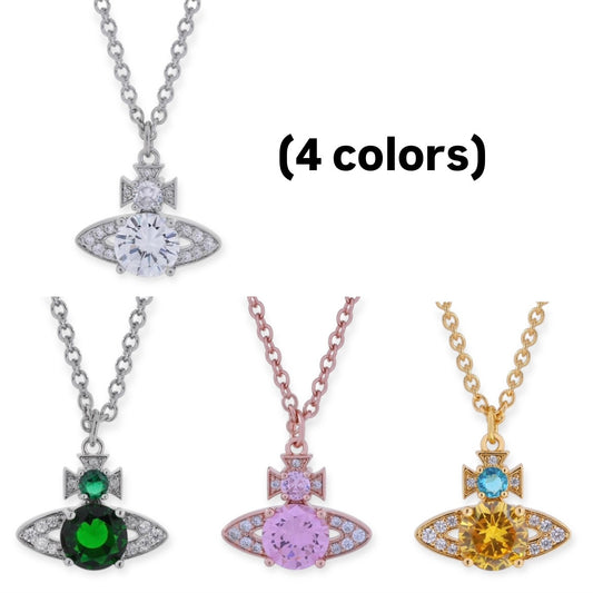 Multicolor Gem Orb Pendant Necklace (4 Colors)