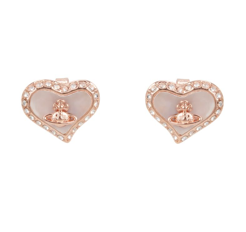 Heart Shaped Plate Design Colorful Pendant Gem Studded Earrings (4 Colors)