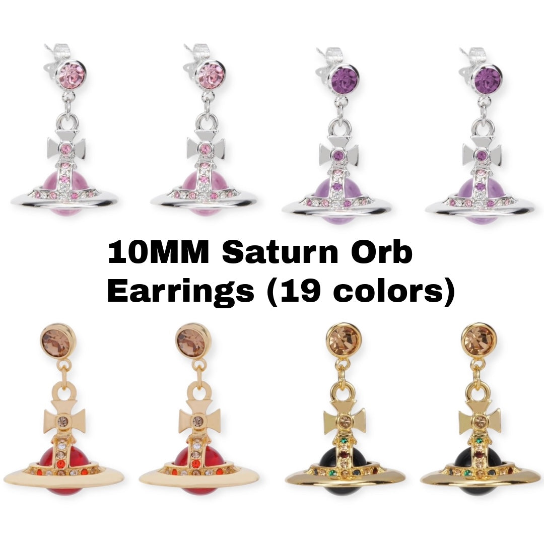 10MM Saturn Orb Earrings (19 Colors)