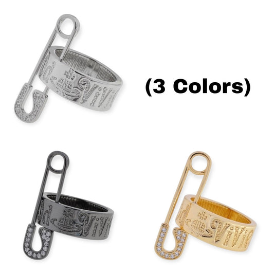 Safety Pin Ring (3 Colors)