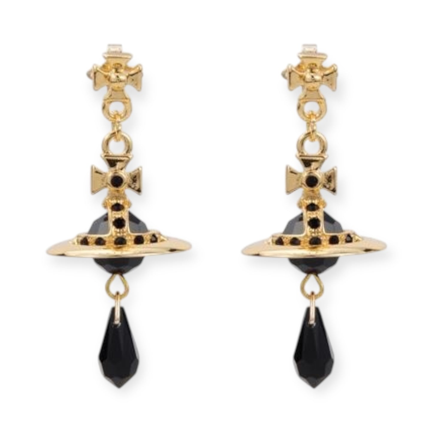 Crystal Orb Water Drop Pendant Earrings (4 Colors)
