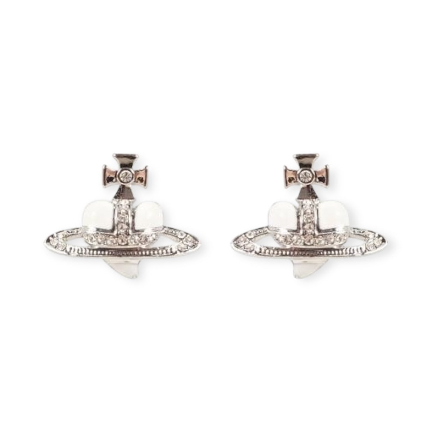Mini Heart Orb Design Silver Earrings (5 Colors)