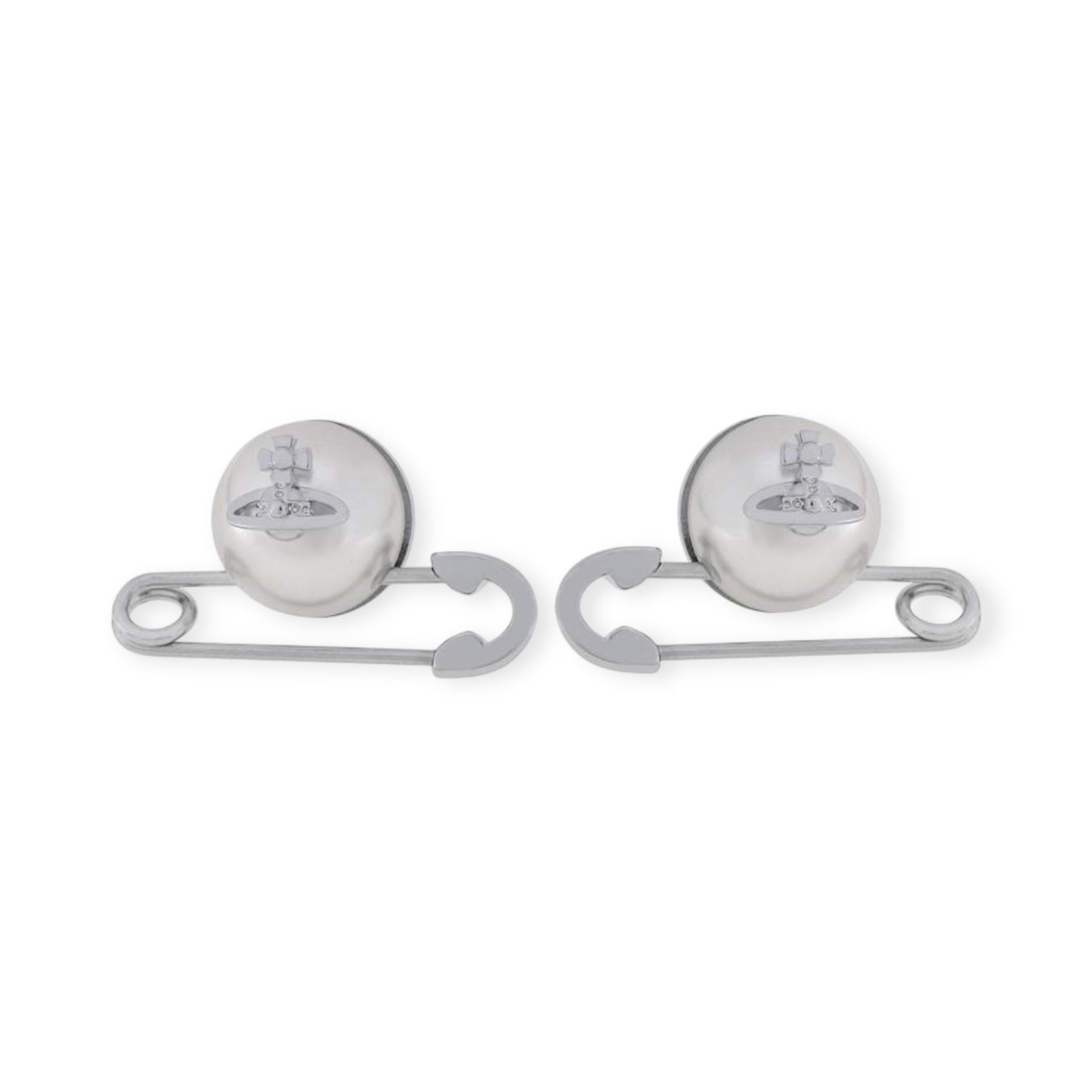 Safety Pin Pearl Design Earrings Gold & Silver (2 Colors)