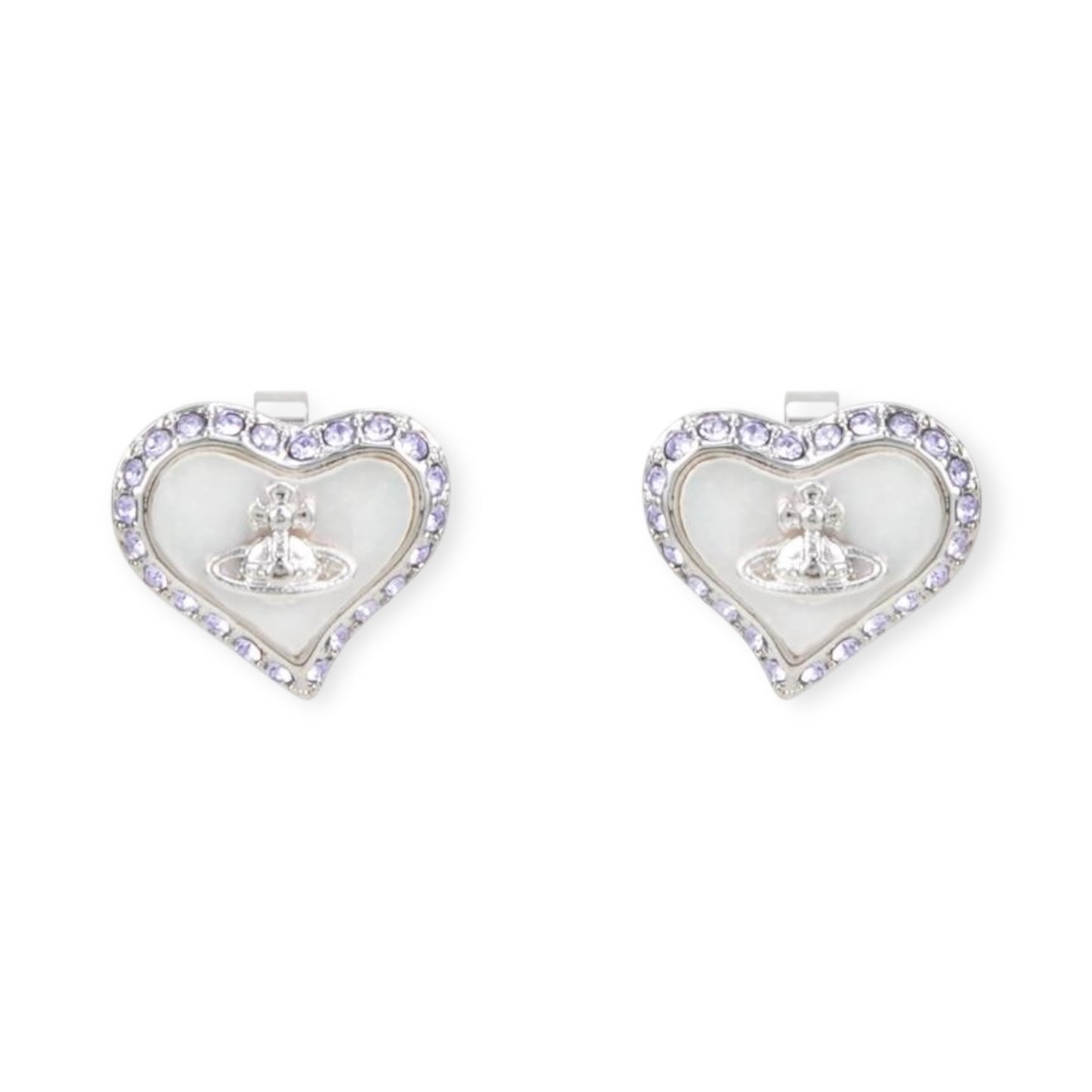 Heart Shaped Plate Design Colorful Pendant Gem Studded Earrings (4 Colors)