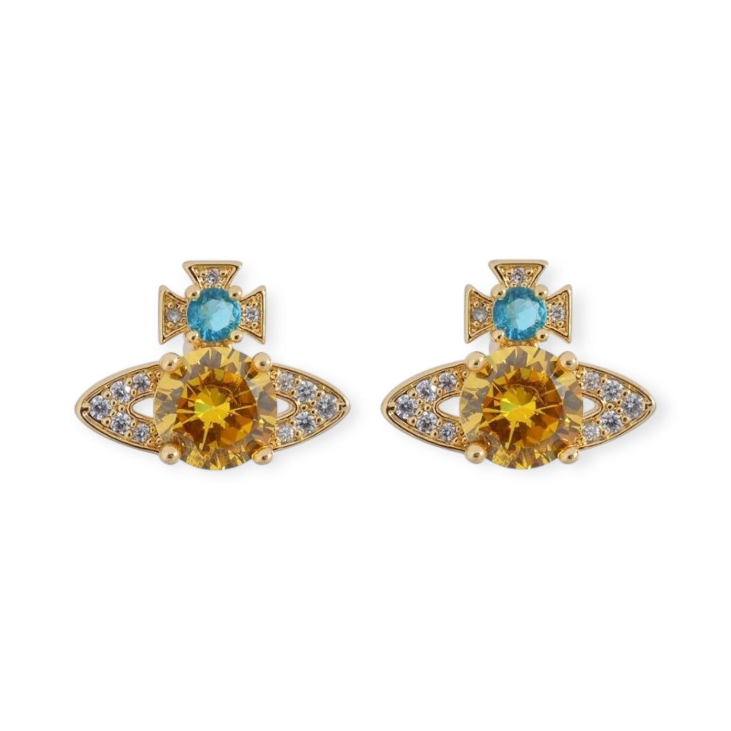 Multicolor Gem Orb Pendant Earrings (4 Colors)