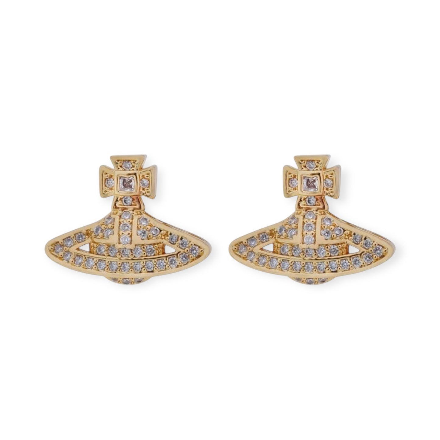 Mini Silver Gem Studded Orb Pendant Earrings (2 Colors)
