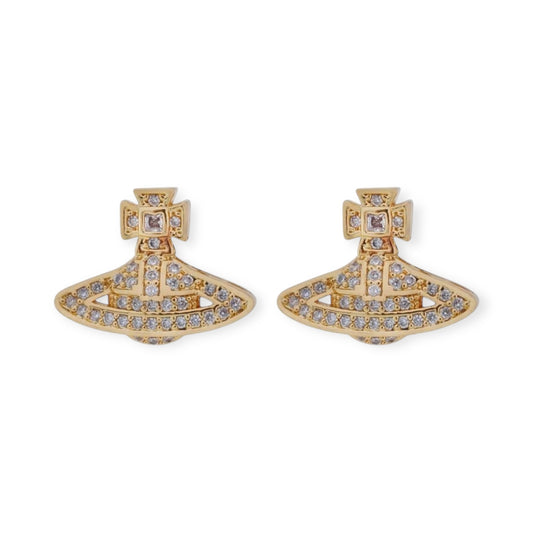 Mini Silver Gem Studded Orb Pendant Earrings (2 Colors)