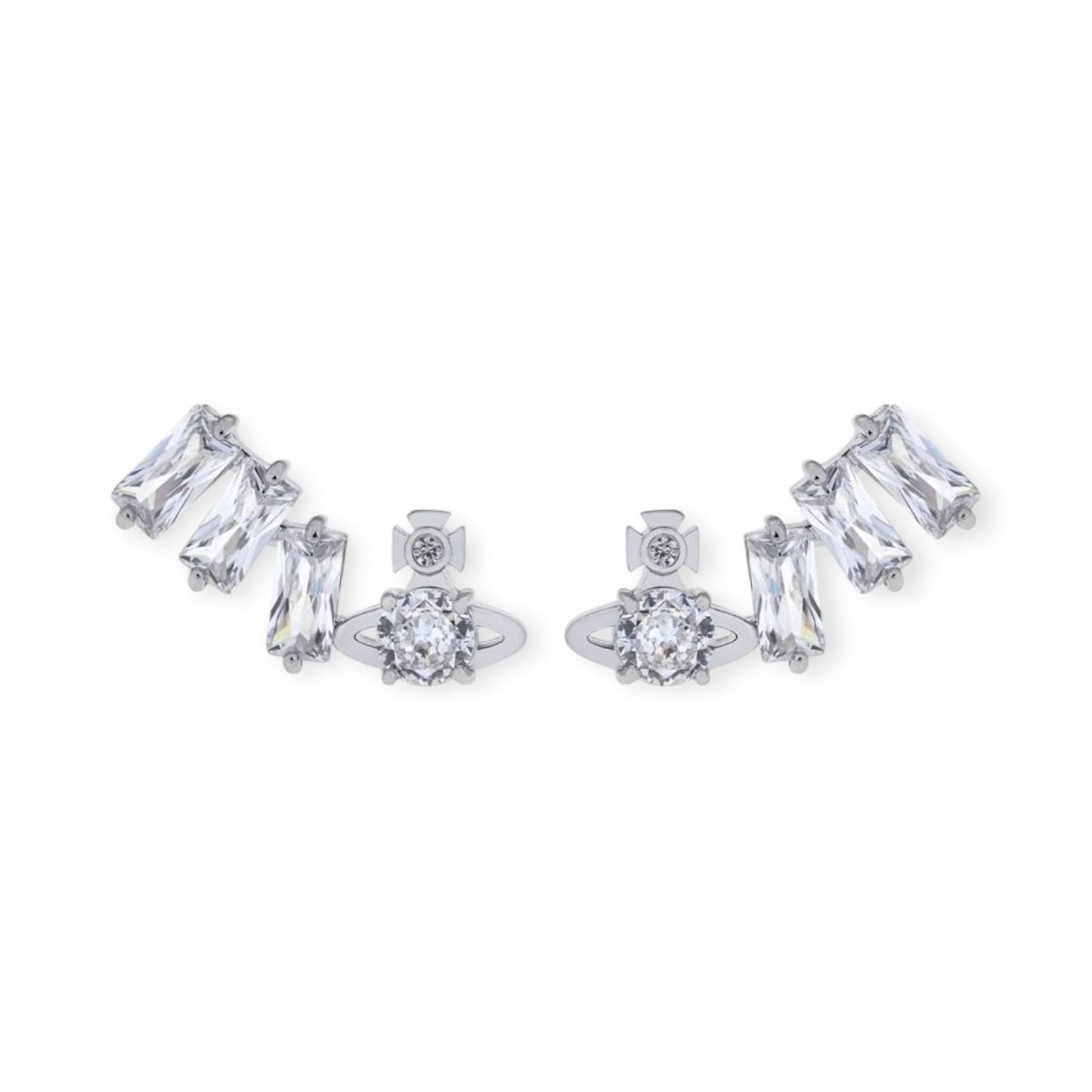 Crystal Shards Stud Orb/ Hanging Engraved Pendant Gold & Silver Earrings (2 Colors)