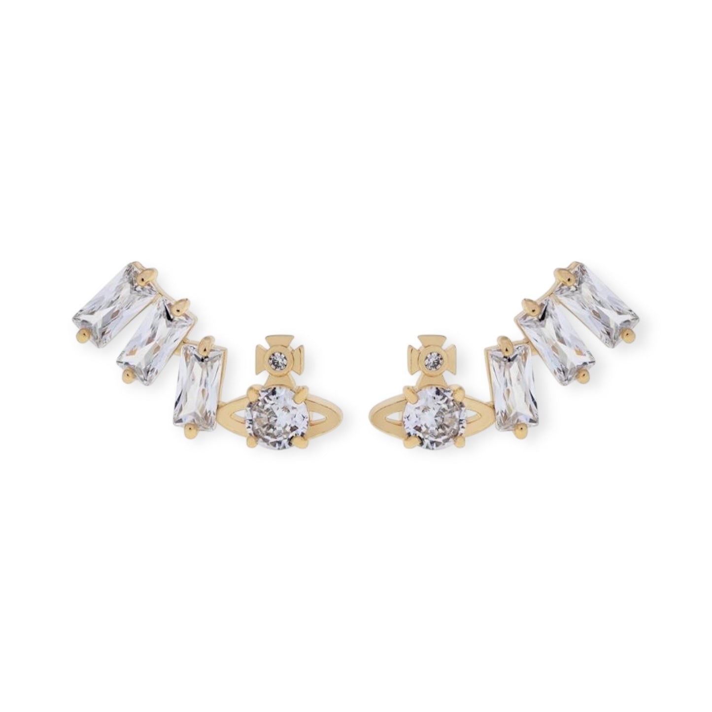 Crystal Shards Stud Orb/ Hanging Engraved Pendant Gold & Silver Earrings (2 Colors)