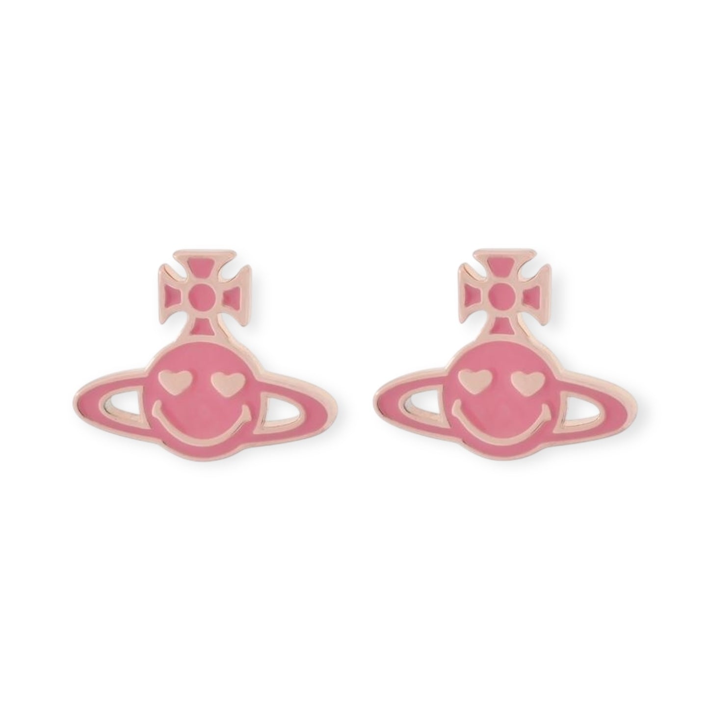 Smiley Face Heart Eyes Orb Pendant Earrings (3 Colors)