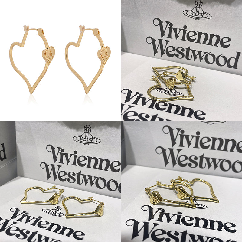 Hooped Heart Shaped Orb Engraved Pendant Earrings (4 Colors)