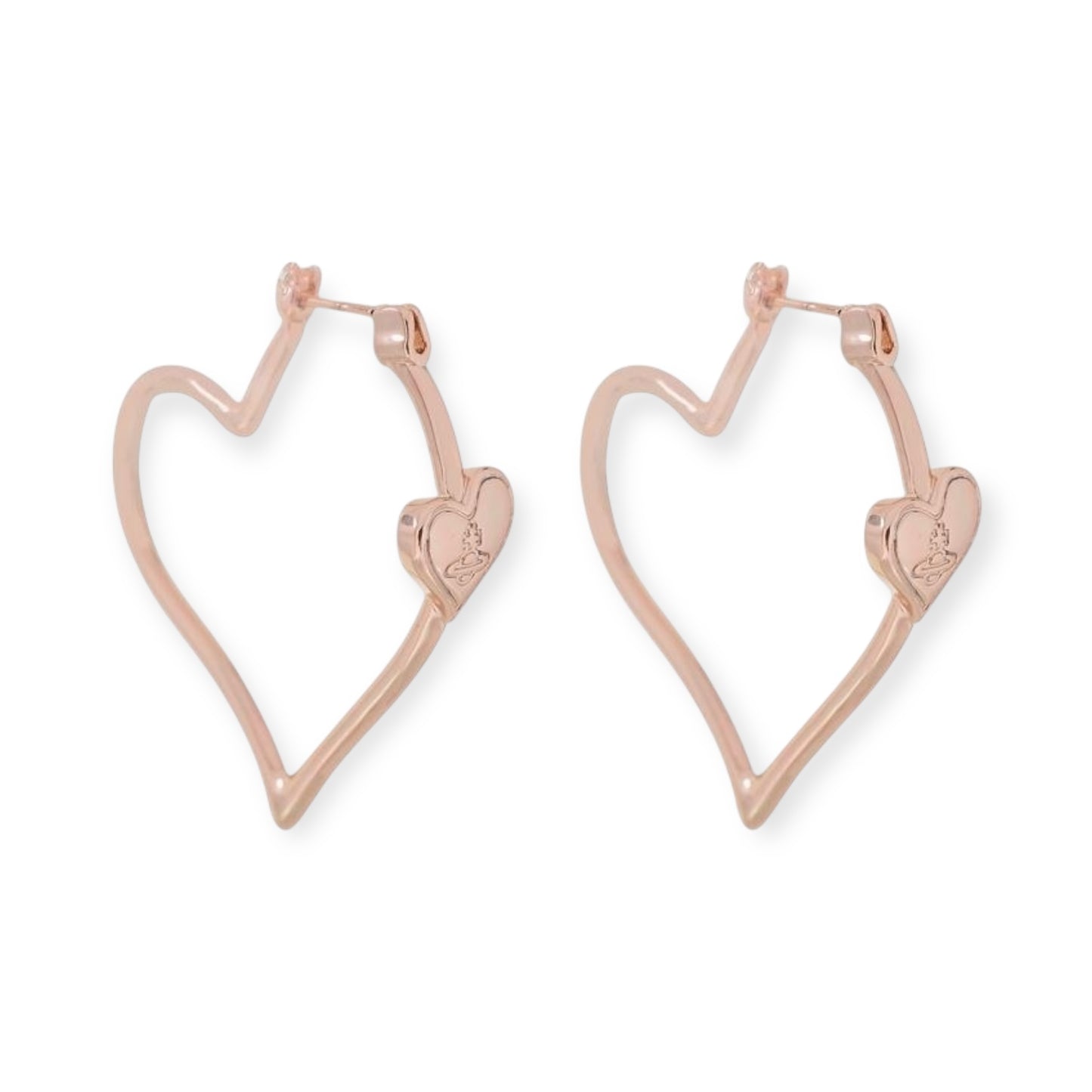 Hooped Heart Shaped Orb Engraved Pendant Earrings (4 Colors)
