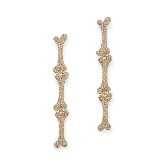 Multi Hanging Bones Gem Studded Gold & Silver Stud Earrings (2 Colors)