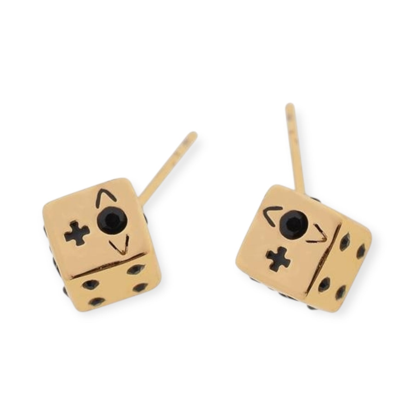 Dice Design Engraved Orb Pendant Earrings (4 Colors)