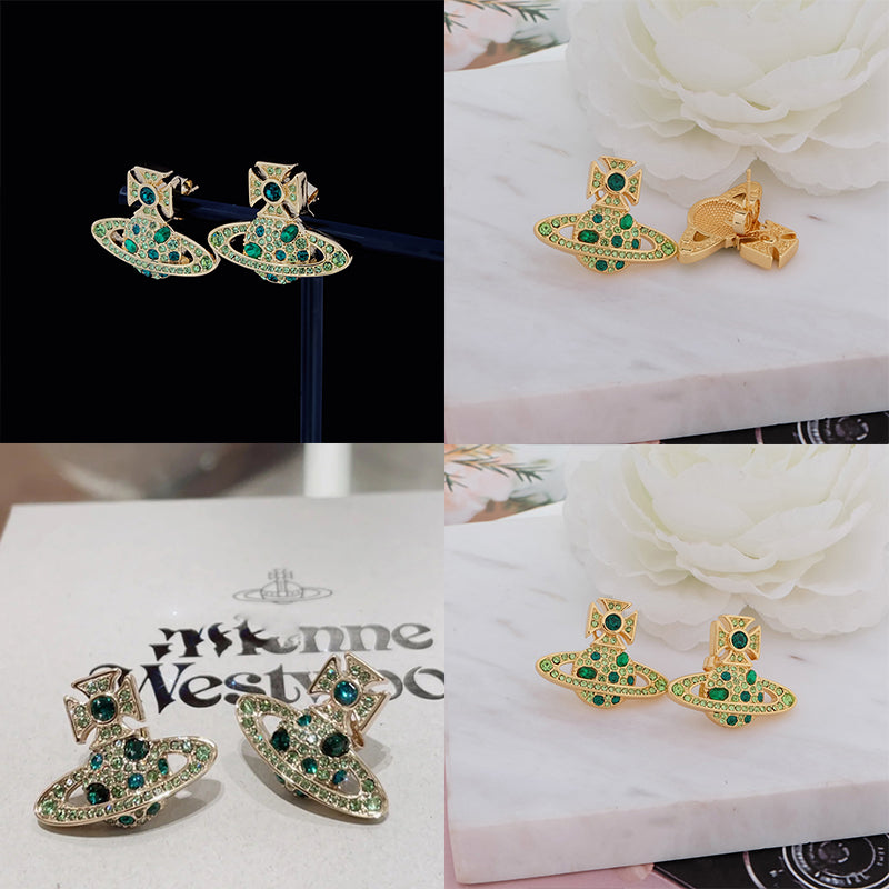 Colored Multi Gemstone Orb Pendant Stud Earrings (6 Colors)