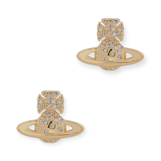 Metallic Colored Multi Gemstone Orb Pendant Stud Earrings (5 Colors)