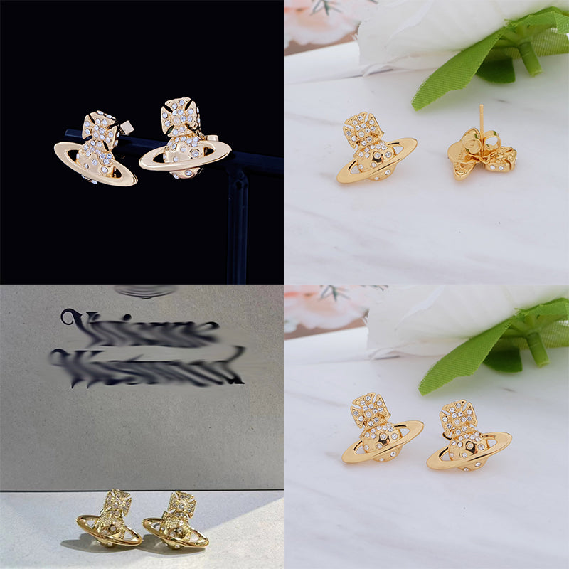 Metallic Colored Multi Gemstone Orb Pendant Stud Earrings (5 Colors)