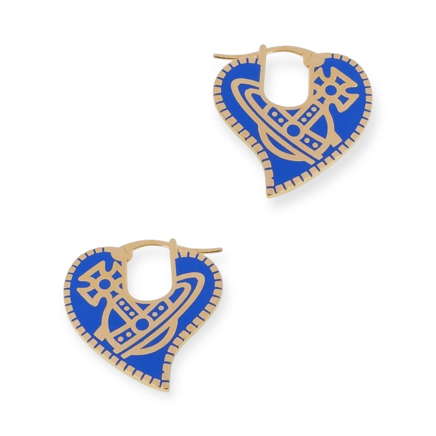 Heart Design Engraved Colored Orb Pendant Hooped Earrings (4 Colors)