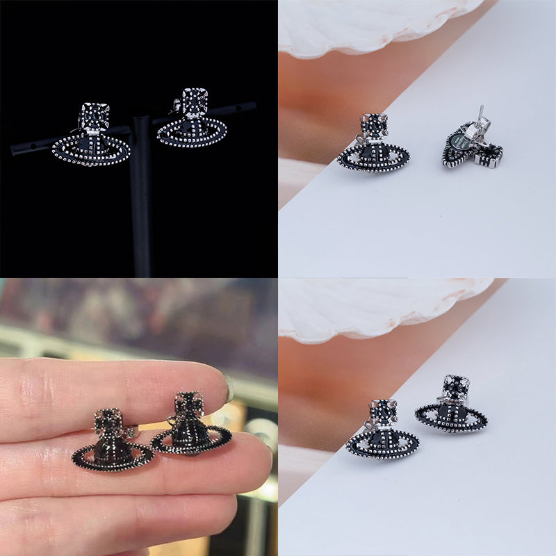 Colorful Square Dotted Orb Pendant Stud Earrings (4 Colors)