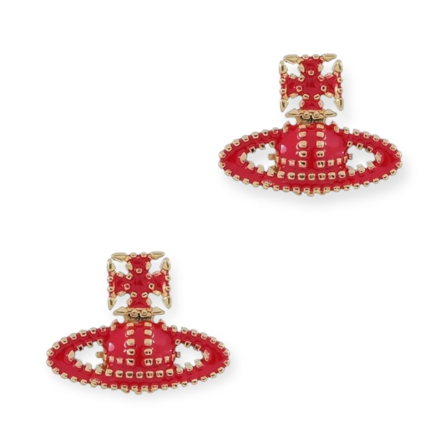 Colorful Square Dotted Orb Pendant Stud Earrings (4 Colors)