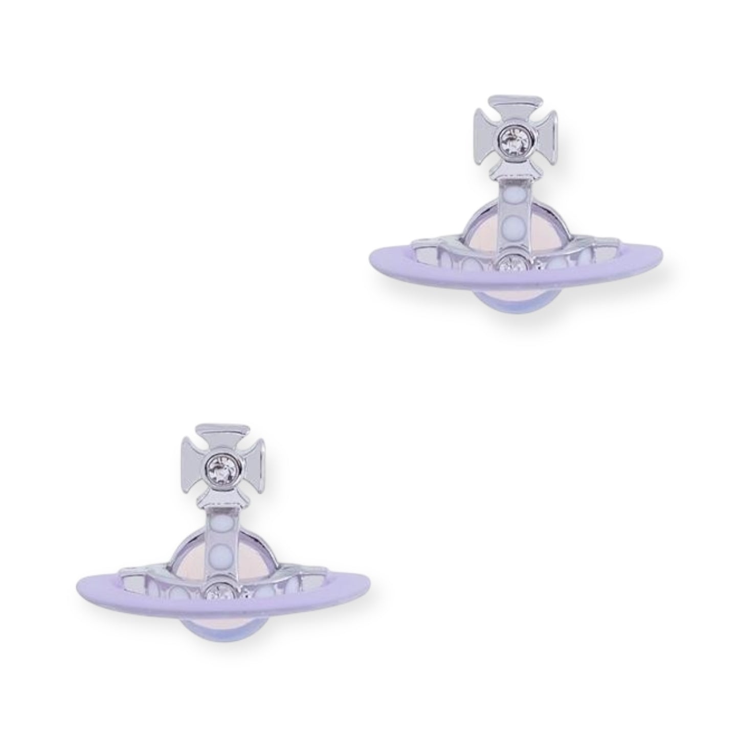 Half Cut Mini Saturn Orb Pendant Stud Earrings (2 Colors)