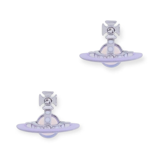 Half Cut Mini Saturn Orb Pendant Stud Earrings (2 Colors)