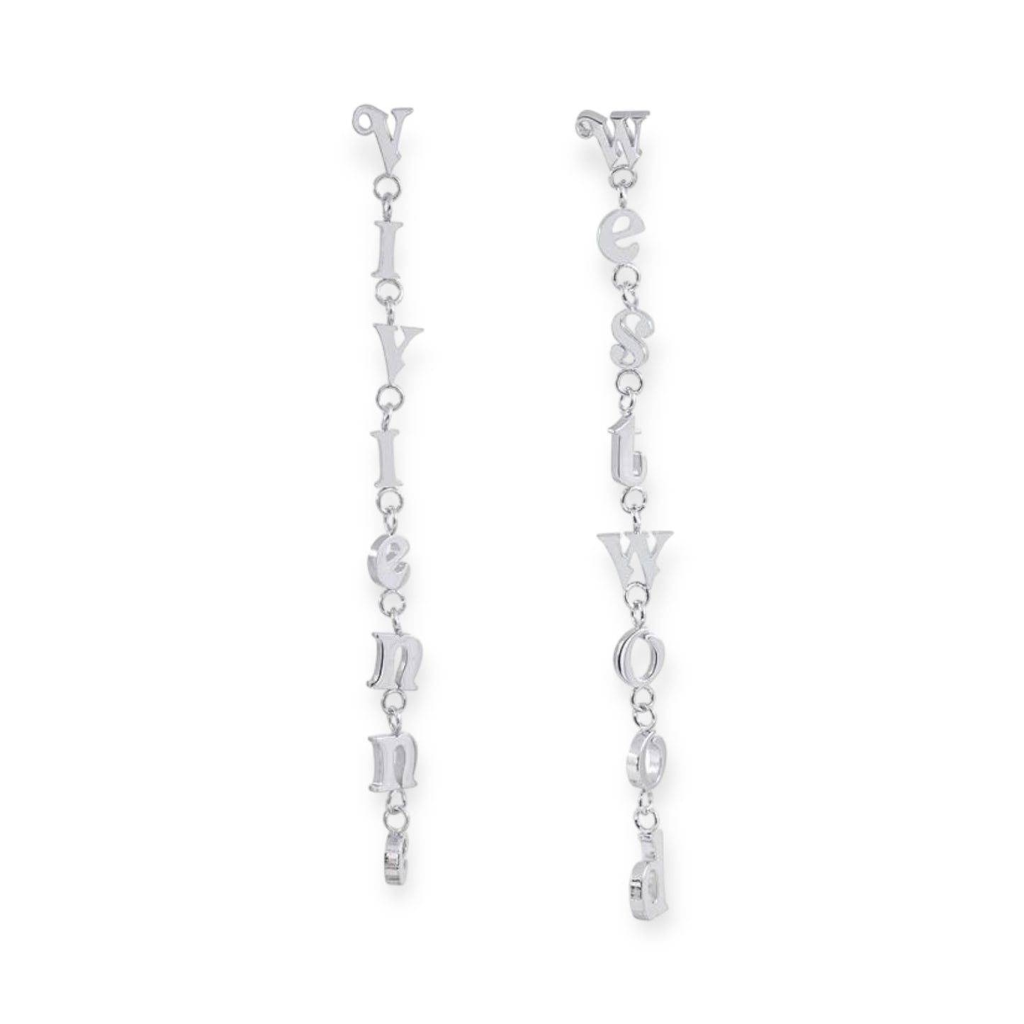 Lowercase Spellout Hanging Text Orb Gold & Silver Stud Earrings (2 Colors)