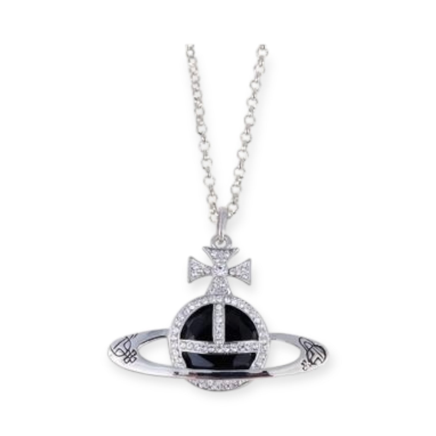 Colored Gem Engraved Orb Pendant Necklace (6 Colors)