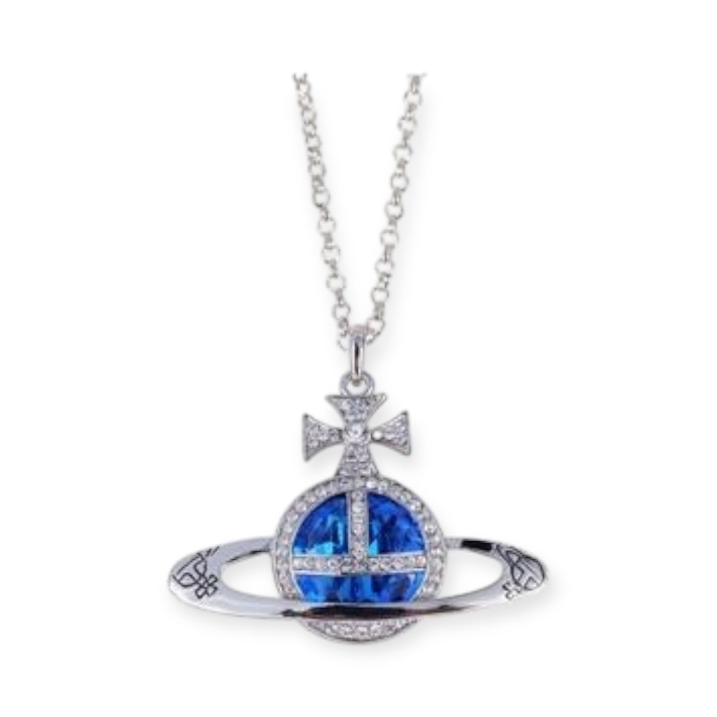 Colored Gem Engraved Orb Pendant Necklace (6 Colors)