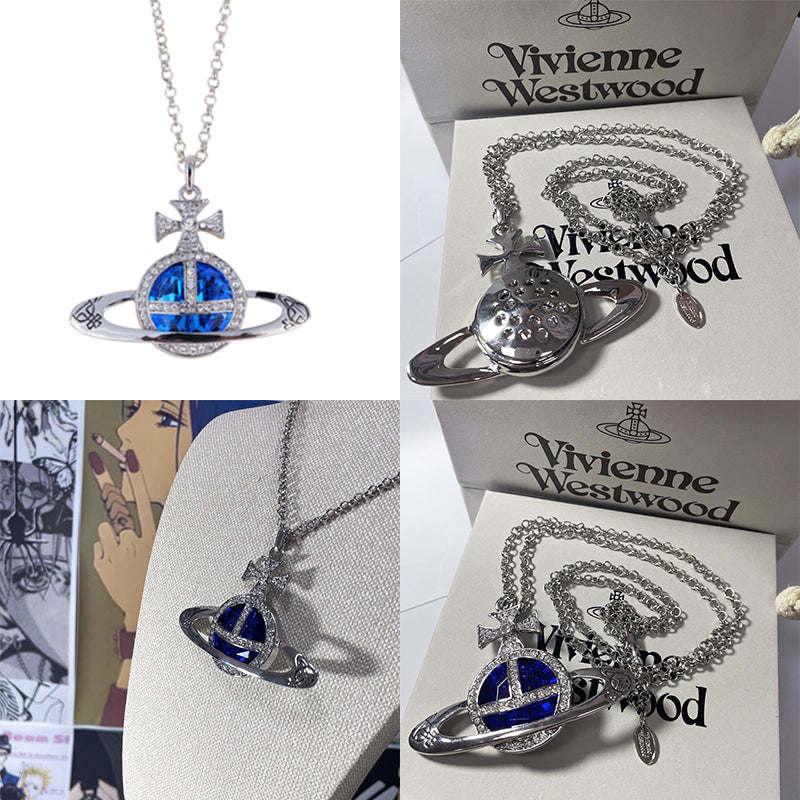 Colored Gem Engraved Orb Pendant Necklace (6 Colors)