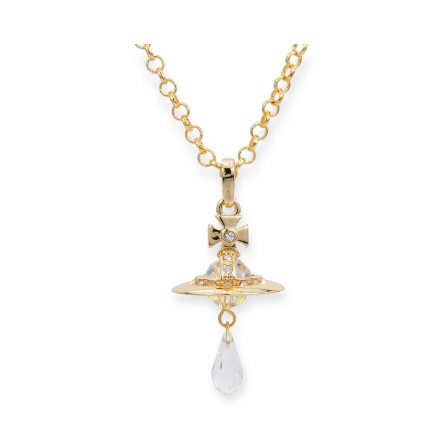 Crystal Orb Water Drop Pendant Necklace (4 Colors)