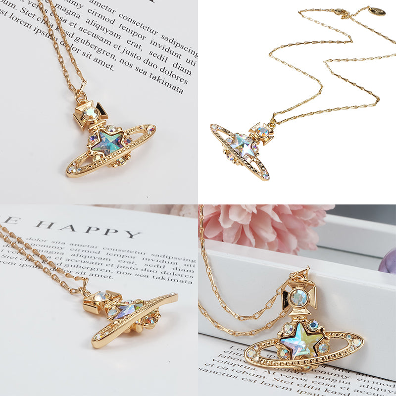 Star Pendant Orb Necklace Gold & Silver (2 colors)
