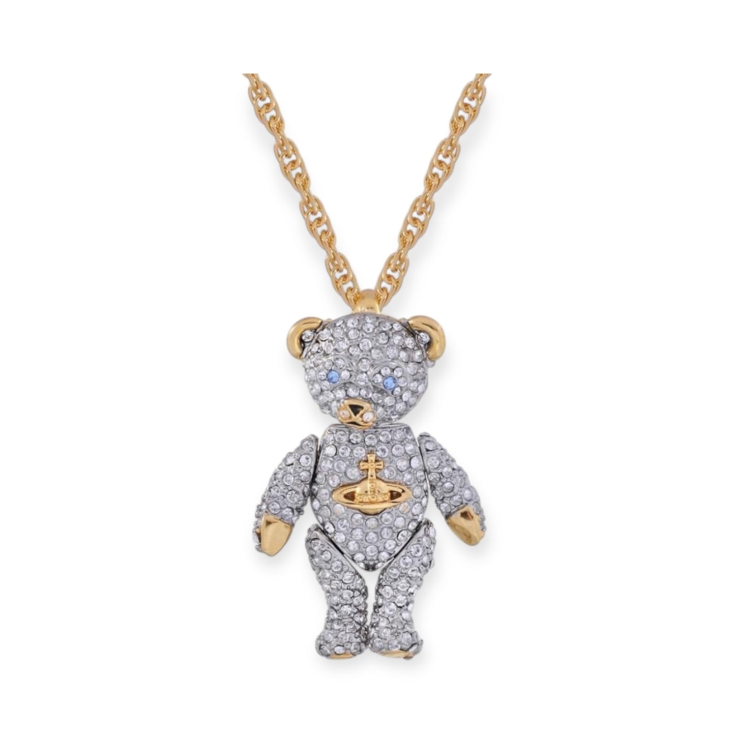 Teddy Bear Gem Studded Pendant Necklace (2 colors)