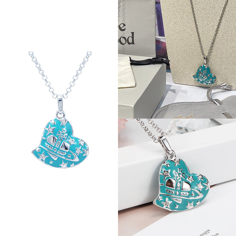Heart Shape Asymmetrical Hanging Pendant Necklace (3 Colors)