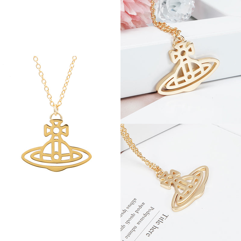 Orb Pendant 2D Outline Staple Colors Necklace (3 colors)