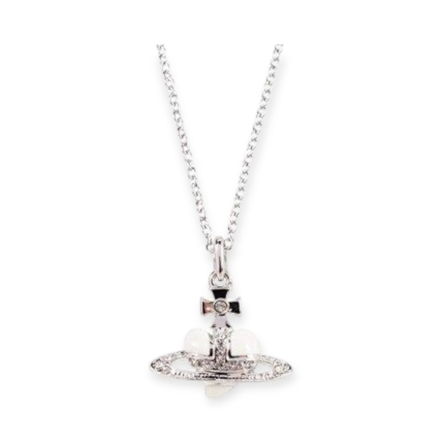 Mini Heart Orb Design Pendant Silver Chain Necklace (5 Colors)