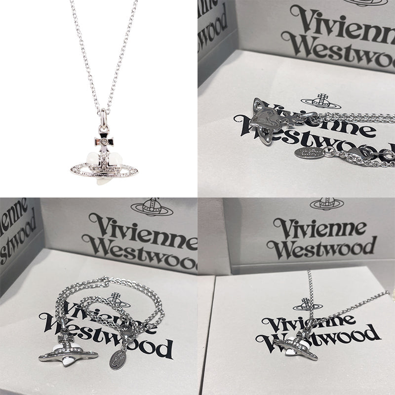 Mini Heart Orb Design Pendant Silver Chain Necklace (5 Colors)