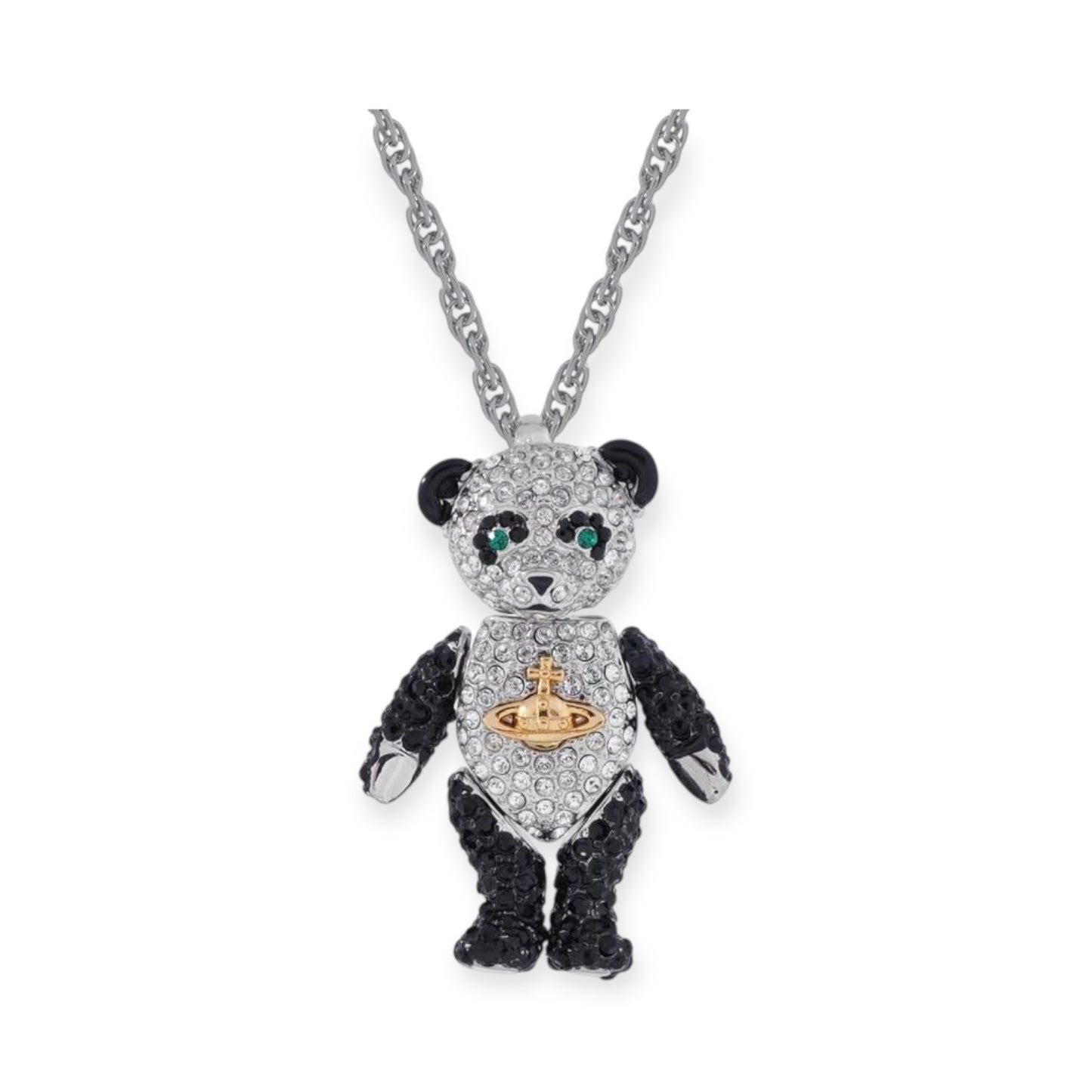 Teddy Bear Gem Studded Pendant Necklace (2 colors)