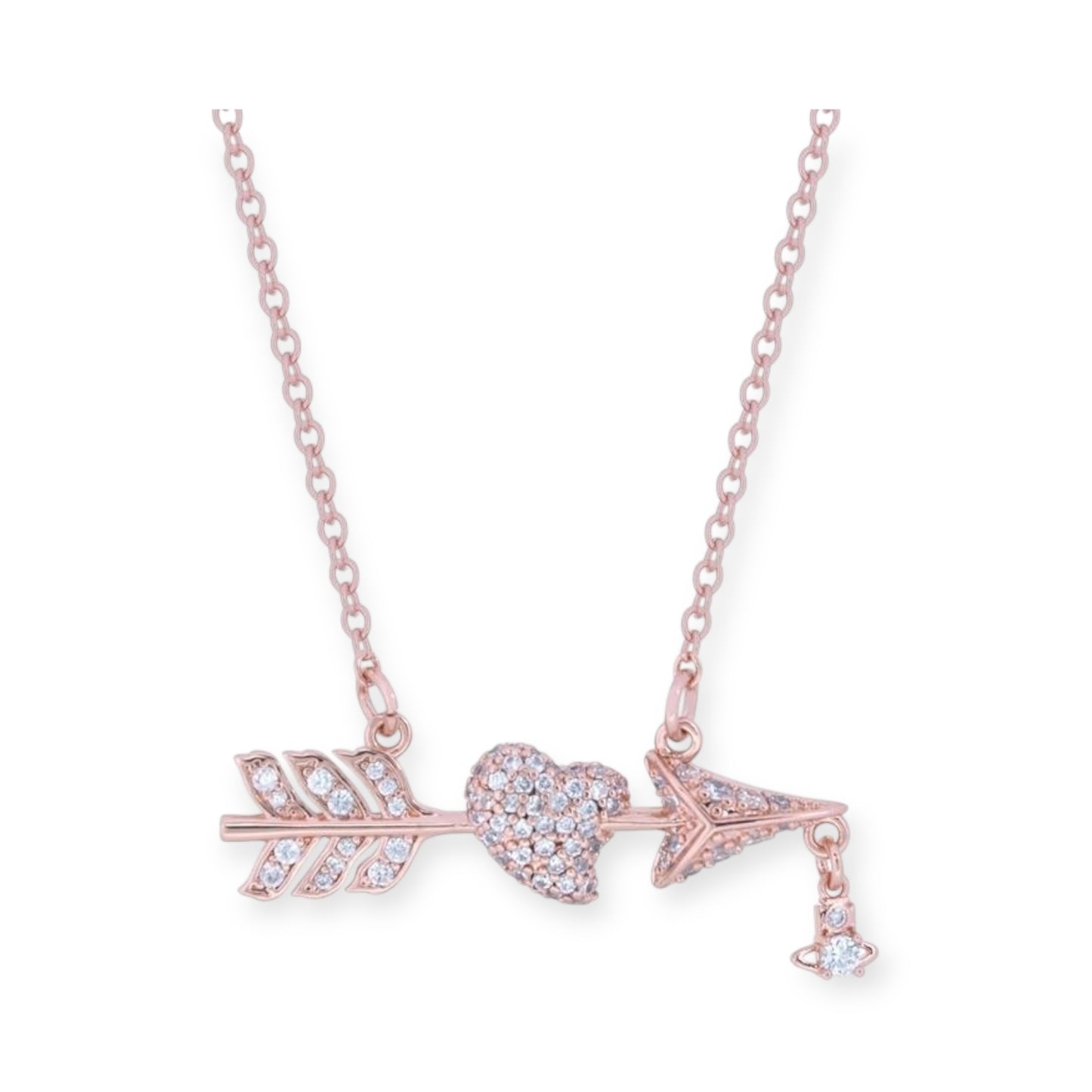Studded Cupid Design Hanging Orb Pendant Necklace (3 Colors)