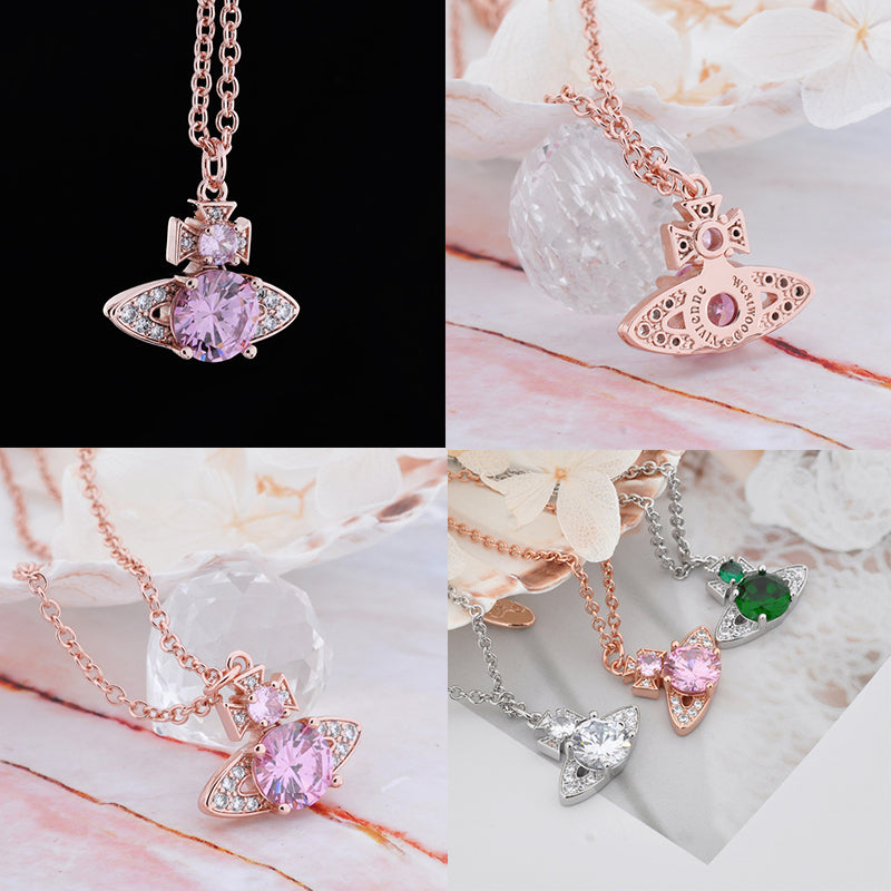 Multicolor Gem Orb Pendant Necklace (4 Colors)